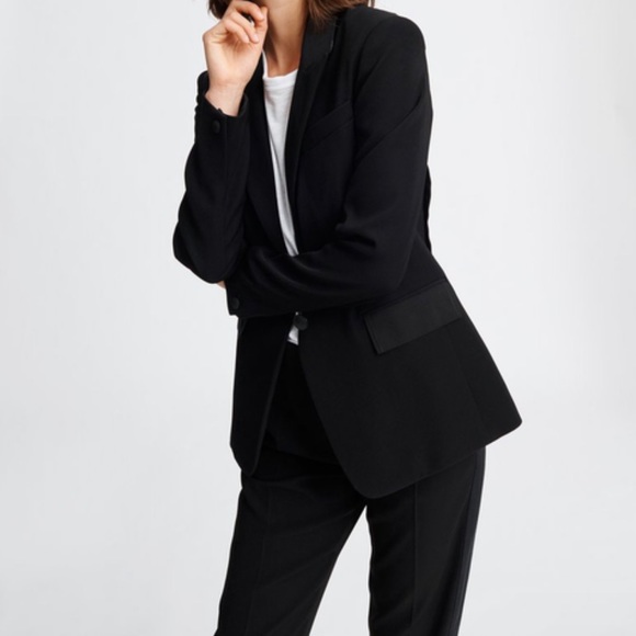 Rag and bone black blazer detail Rylie Single-Button Blazer crepe - Picture 3 of 15